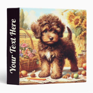 Cute Lagotto Romagnolo Painting 3 Ring Binder