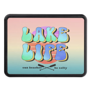 cute lake life word art hitch cover