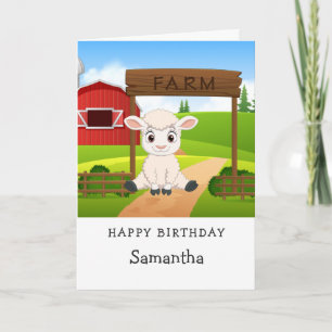 Cute lamb 1st Birthday Card