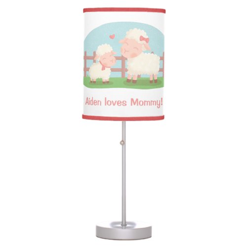 Cute Lamb and Mommy Nursery Room Decor Table Lamp