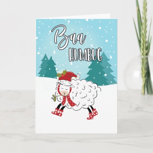 cute lamb Baa humbug sheep funny joke christmas Card