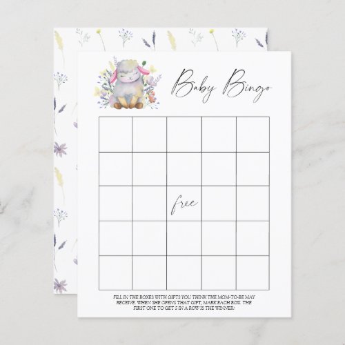 Cute Lamb _ Baby Bingo game