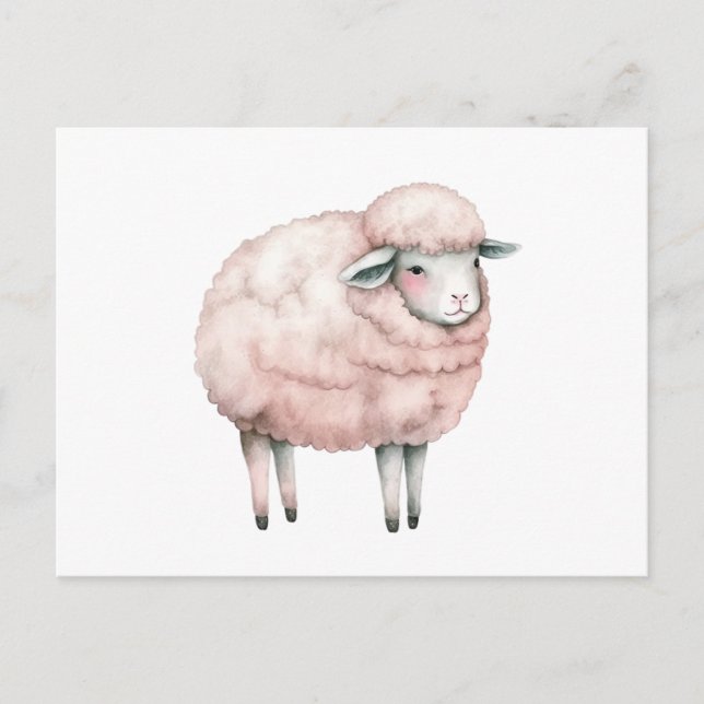 Cute lamb baby bodysuit postcard (Front)