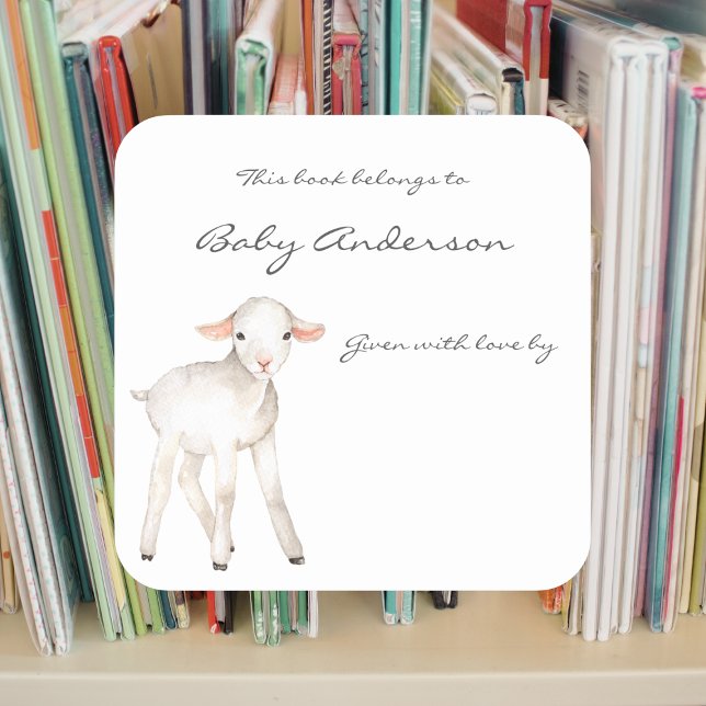 Cute Lamb baby shower bookplate (Creator Uploaded)