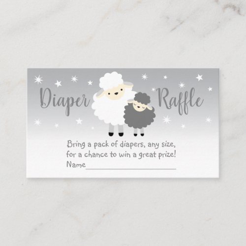 Cute Lamb Baby Shower Diaper Raffle Tickets