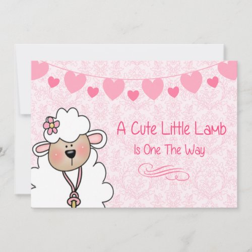 Cute Lamb Baby Shower Invitation