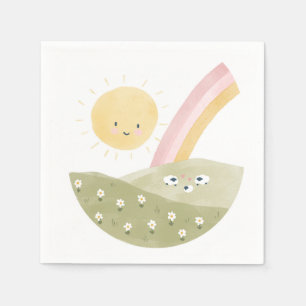 Cute Lamb Baby Shower Party Decor Napkins
