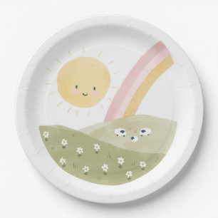Cute Lamb Baby Shower Party Decor Paper Plates