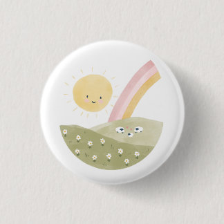 Cute Lamb Baby Watercolor New Baby Button