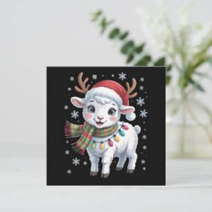 Cute Lamb Christmas Funny Animal Lover Farmer Holiday Card