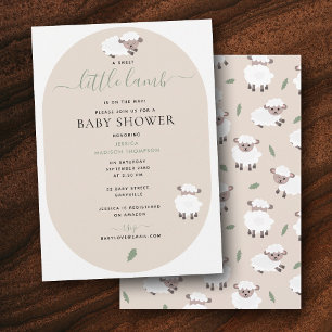 Cute Lamb Cute Farm Animals Baby Shower Invitation