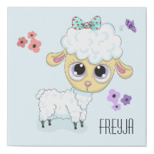 Cute Lamb Faux Canvas Print