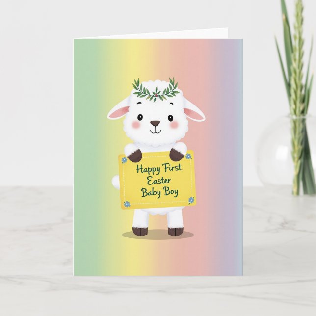 Cute Lamb First Easter Card (Front)