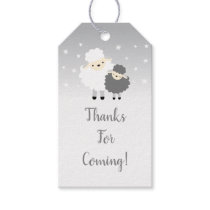 Cute Lamb Gray & White Baby Shower Gift Tags
