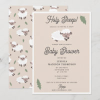 Cute Lamb Holy Sheep Funny Baby Shower