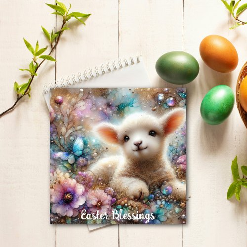 Cute Lamb Jesus Resurrection Easter Blessing   Holiday Card