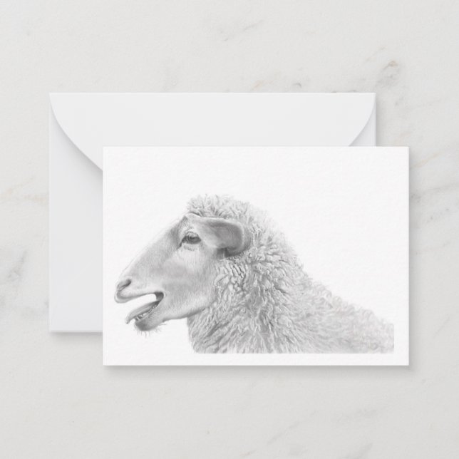 Cute Lamb Note Card (Front)
