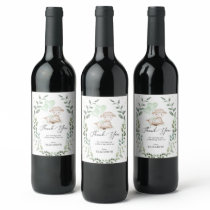 Cute Lamb Spring Greenery Baby Sheep Shower Favors Wine Label