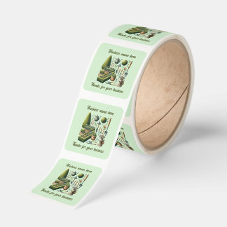 Cute landscaping business add name thank you square sticker