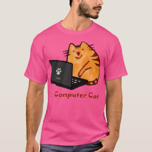 Cute Laptop Cat Computer Programmer T-Shirt