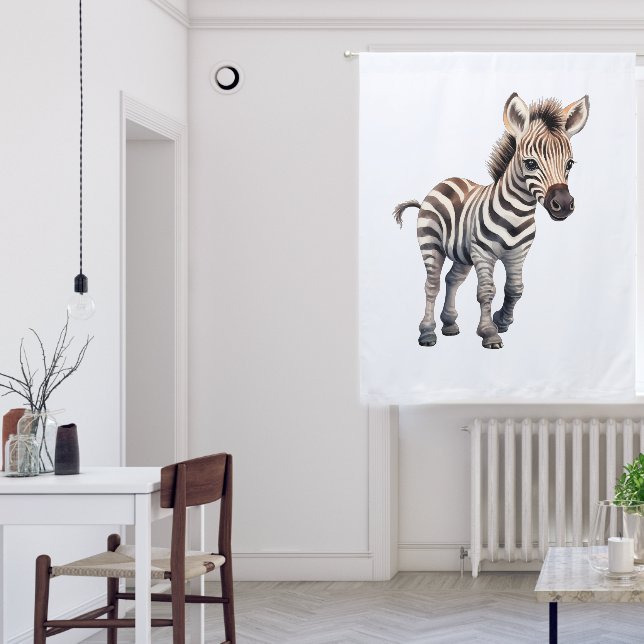 Cute Large Baby Zebra Animal Blackout Curtains (Living Room)