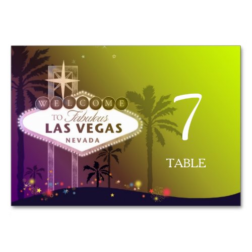 Cute Las Vegas Wedding Table Number