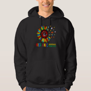 Cute Latinx Countries Flag Sunflower Hispanic Heri Hoodie