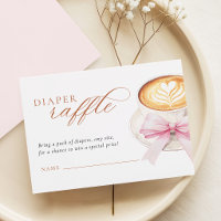 Cute Latte Art Diaper Raffle Card