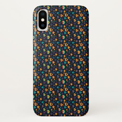 Cute laughing and smiling little hearts positive  iPhone x case