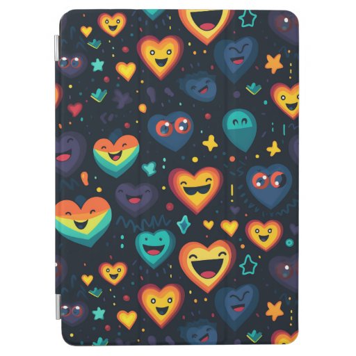 Cute laughing and smiling little hearts positive  iPad air cover