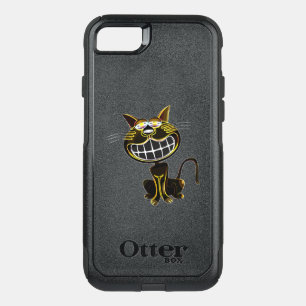 CUTE LAUGHING BLACK AND BRIGHT YELLOW CAT OtterBox COMMUTER iPhone SE/8/7 CASE