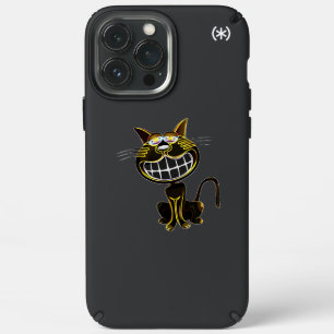 CUTE LAUGHING BLACK AND BRIGHT YELLOW CAT SPECK iPhone 13 PRO MAX CASE