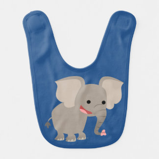 Cute Laughing Cartoon Elephant Baby Bib