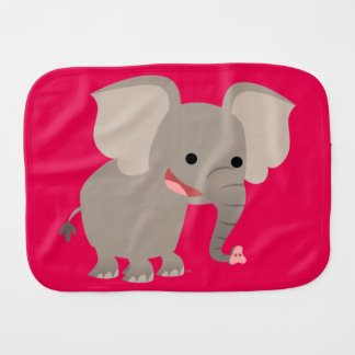 Cute Laughing Cartoon Elephant Burp Cloth