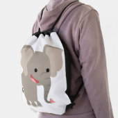Cute Laughing Cartoon Elephant Drawstring Backpack (Insitu)