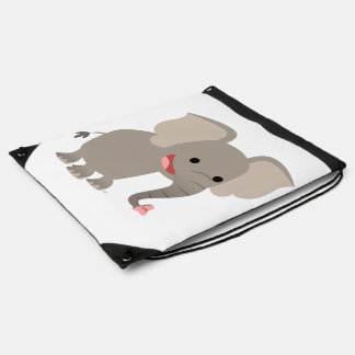 Cute Laughing Cartoon Elephant Drawstring Backpack