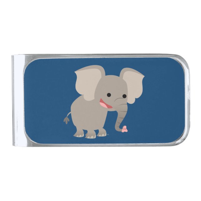 Cute Laughing Cartoon Elephant Money Clip (Front)