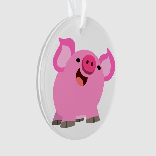 Cute Laughing Cartoon Pig Ornament