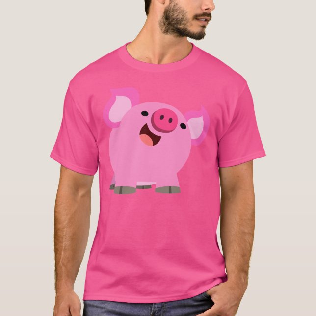 Cute Laughing Cartoon Pig t-Shirt (Front)