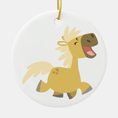 Cute Laughing Cartoon Pony Ornament