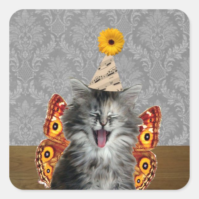 Cute laughing cat stickers (Front)