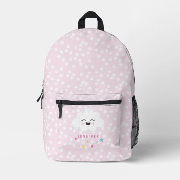 Cute Laughing Cloud - Pink & White Polkadots Kids