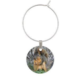 Cute Laughing Squirrel Wine Charm
