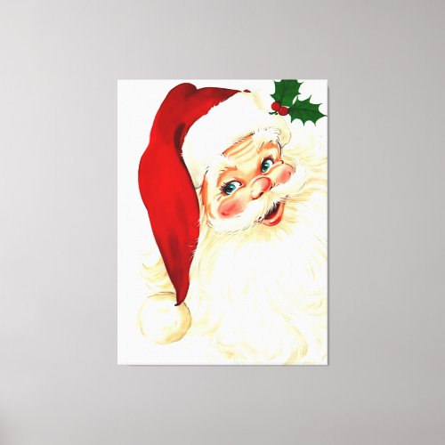 Cute laughing vintage santa canvas print