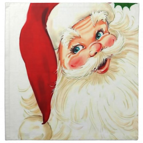 Cute laughing vintage santa cloth napkin