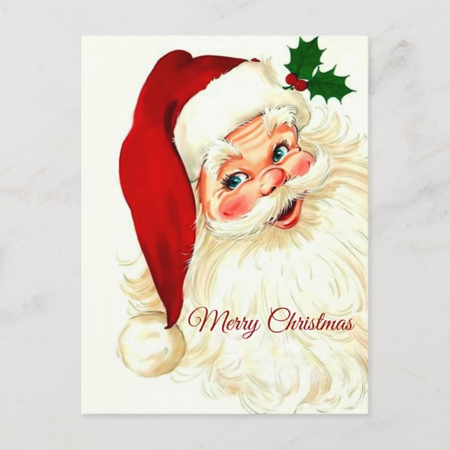 Cute laughing vintage santa postcard (Front)