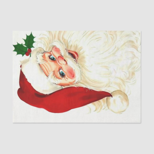 Cute laughing vintage santa tissue paper (Front)