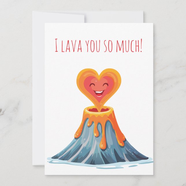 Cute Lava You Punny Valentine's Day Card (Front)