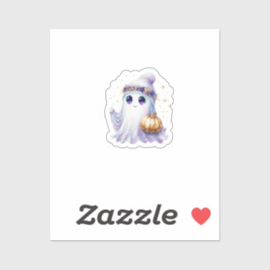 Cute Lavendar Purple Ghost Halloween Spooky Bougie Sticker