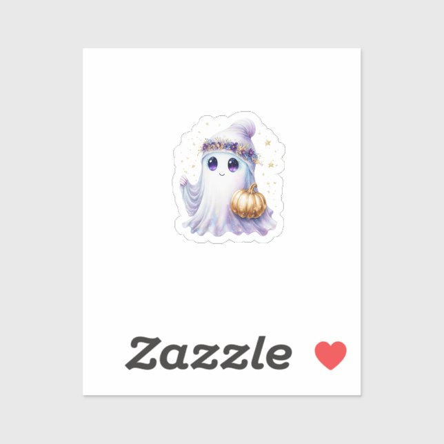 Cute Lavendar Purple Ghost Halloween Spooky Bougie Sticker (Sheet)
